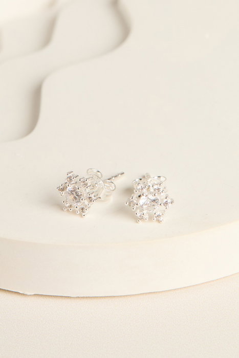 Heliophilia Silver Pendientes de Plata Esterlina 925